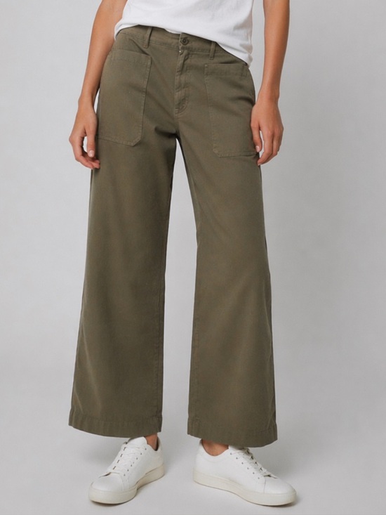 Ralph Lauren Pants - Ralph Lauren Olive Green Wide-Leg Utility Pants